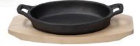 Tigaie Tognana 42293 Fusion Taste din fontă 17x11cm, pe suport de lemn