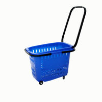 cumpără Coș din plastic cu roți (3 mânere din plastic) 33L, 540*365*380, albastru în Chișinău