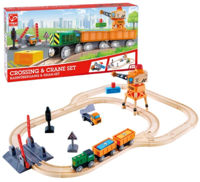 Машина Hape E3732 Set de joaca Tren de marfa cu macara