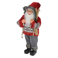 Новогодний декор Promstore 54274 Figurina Mos Craciun in pulover cu schiuri 60cm