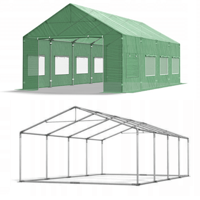 Садовая теплица PRO PLUS 8x4x3.15 м, площадь 32 кв.м, армированная пленка, 2 двери, зеленый цвет
