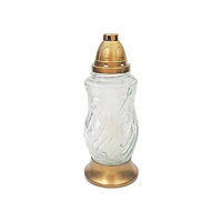 Декор Grave lights 53713 Candelă sticlă cu capac 28cm 48 ore, Frosty wave