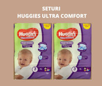 1 Set 2 pachete scutece Huggies Ultra Comfort Mega 3 Unisex  (5-9 kg), 78 buc