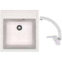 Мойка кухонная со смесителем Dr.Gans Nika 470 + SanDonna F 1069 alb