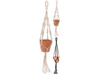 Ghiveci suspendabil Macrame 70cm si vazon de lut D12cm, H10.5cm