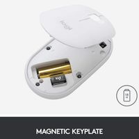Wireless Mouse Logitech M350, Optical, 1000 dpi, 3 buttons, Ambidextrous, Slim, 2,4 /BT, 1xAA, White