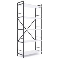 Офисный стеллаж Nex Home Raft metalic Loft 1700x800x350mm, 5 polite PAL, Anthracite/White snow