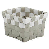 Короб для хранения MSV 40994 Корзина плетеная 10x10x7.5cm бежевая с белым, пластик
