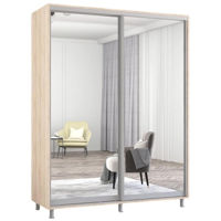 Dulap Mobildor-Lux Aron-S uși glisante din oglinzi (170x60x200H cm) Sonoma