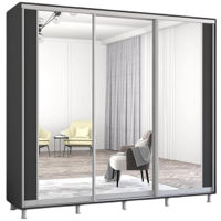 Dulap Mobildor-Lux Aron uși glisante din PAL cu oglindă vertical (240x60x200H cm) Anthracite