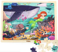 Головоломка Viga 44645 Puzzle din lemn Universul subacvatic, 24 elem.