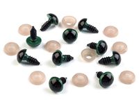 Ochi pentru jucării cu dispozitiv de siguranță, Ø12 mm / verde