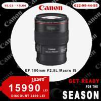 Canon EF 100mm F2.8L IS Macro - DISCOUNT 2400 lei
