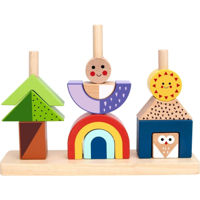 Игрушка Tooky Toy R25 /10 (72738) Деревянная пирамидка TH376