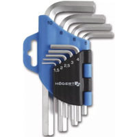 Set de unelte de mână Hoegert Set de chei hexagonale scurte 1.5-10mm 9buc HT1W802