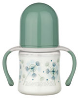 "Baby-Nova" Силиконовая бутылочка с широким горлышком и ручками, 150 мл, от 0 до 24 месяцев, медленный поток, без BPA, с дополнительной соской,