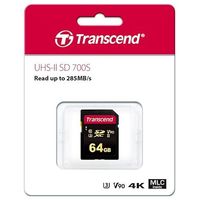 .64GB  SDXC Card (Class 10) UHS-II, U3, Transcend 