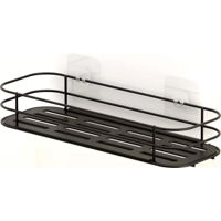 Raft de baie Teknotel ST123 negru plastic 14x40x4,5cm