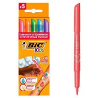 Набор для творчества BIC 56887 Tatuaje temporare, 5 markere + 10 sabloane Bl/15