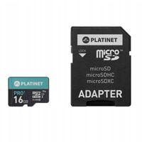 Card de memorie flash Platinet PMMSD16UI microSDHC Secure Digital + Adapter SD 16GB class10 U1 70MB/s (44000)