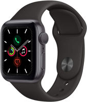 Apple Watch Series 5 44mm Aluminium Case With Black Sport Band, MWVF2 GPS, Space Grey