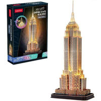 Конструктор Cubik Fun L539h 3D puzzle Empire State Building cu iluminare LED, 37 elemente