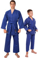 Одежда для спорта SUHS 12371 Kimono pt Judo albastru din coton m.140 cm, 450g/m2 MA-0015