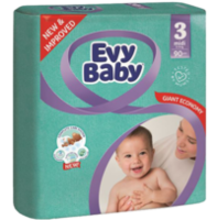 Evy Baby подгузники Midi 3, 5-9кг. 90 шт