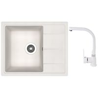Мойка кухонная со смесителем Dr.Gans Nika 580 + SanDonna F 7103 alb