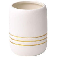 Стакан для зубных щёток Promstore 43685 Golden Stripes, белый