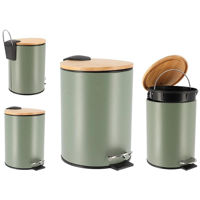 Урна для мусора Tendance 55690 cu pedala 3l metal bambus kaki-natur