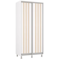 Dulap Mobildor-Lux Aron cu uși glisante сu lamele (110x60x240H cm) Alb Brilliant