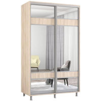 Шкаф Mobildor-Lux Aron cu uși glisante cu oglindă zebra (130x60x200H cm) Sonoma