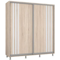 Dulap Mobildor-Lux Aron cu uși glisante сu lamele (190x60x240H cm) Sonoma