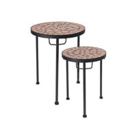 Mobilier pentru grădină Holland 24820 Набор столиков Mozaic металл-камень D30 H38cm D25 H32cm