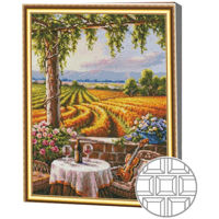 Картина по номерам Art Gallery QB203063 Mozaic cu diamante patrate 40x50cm Terasa din Toscana
