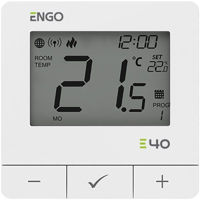 Термостат ENGO Controls E40-230W prin internet ZigBee/Wireless cu baterie, white