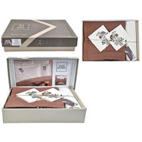 Домашний текстиль Promstore 57065.1 Lenjerie de pat 2pers NewHome Pike Brown cu broderie