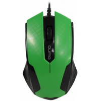 Mouse Qumo M14, Optical,1000 dpi, 3 buttons, Ambidextrous, Green, USB