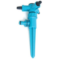 Дождеватель Cellfast 51415 роторный с 3 рычагами, со стойкой, 12 форсунок, R=4,5-6 м, S=100-150 м², PN6 TWISTER SZ