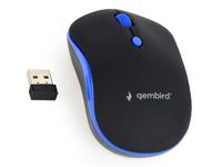 Wireless Mouse Gembird MUSW-4B-03-B, Optical, 800-1600 dpi, 4 buttons, Ambidextrous, Black/Blue