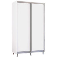 Dulap Mobildor-Lux Aron cu uși glisante (130x60x240H cm) Alb Brilliant