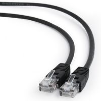 0.25m, Patch Cord  Black, PP12-0.25M/BK, Cat.5E, Cablexpert, molded strain relief 50u" plugs