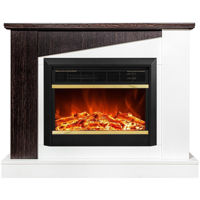 Șemineu electric ArtFlame Gaspar & Mars, 900x1150x270 mm, Nuc închis/Alb