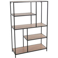 Etajeră H&S 48339 cu 5 polite 76x30x116cm metal/MDF, natural