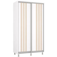 Dulap Mobildor-Lux Aron cu uși glisante сu lamele (130x60x200H cm) Alb Brilliant