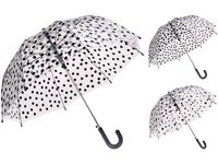 Зонт-трость женcкий D68cm прозрачный "Горох/Звезды"