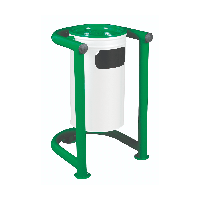 cumpără Coș de gunoi TIP 5, 35 l metal H 740 xD 420 xL 470 mm, verde cu alb în Chișinău