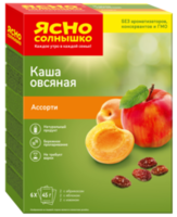 Каша овсяная Ясно Cолнышко Ассорти с абрикосом, яблоком, изюмом, 270 г