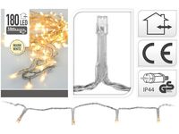 Огни новогодние "Нить" 180LED т-белый, 13.5m прозр кабель